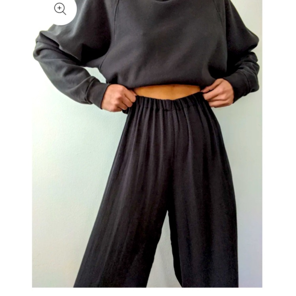 Na Nin Patricia Waffled Cotton Gauze Pant, black, M, NWT, current season